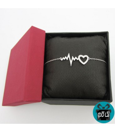 دستبند نقره مدل ضربان قلب